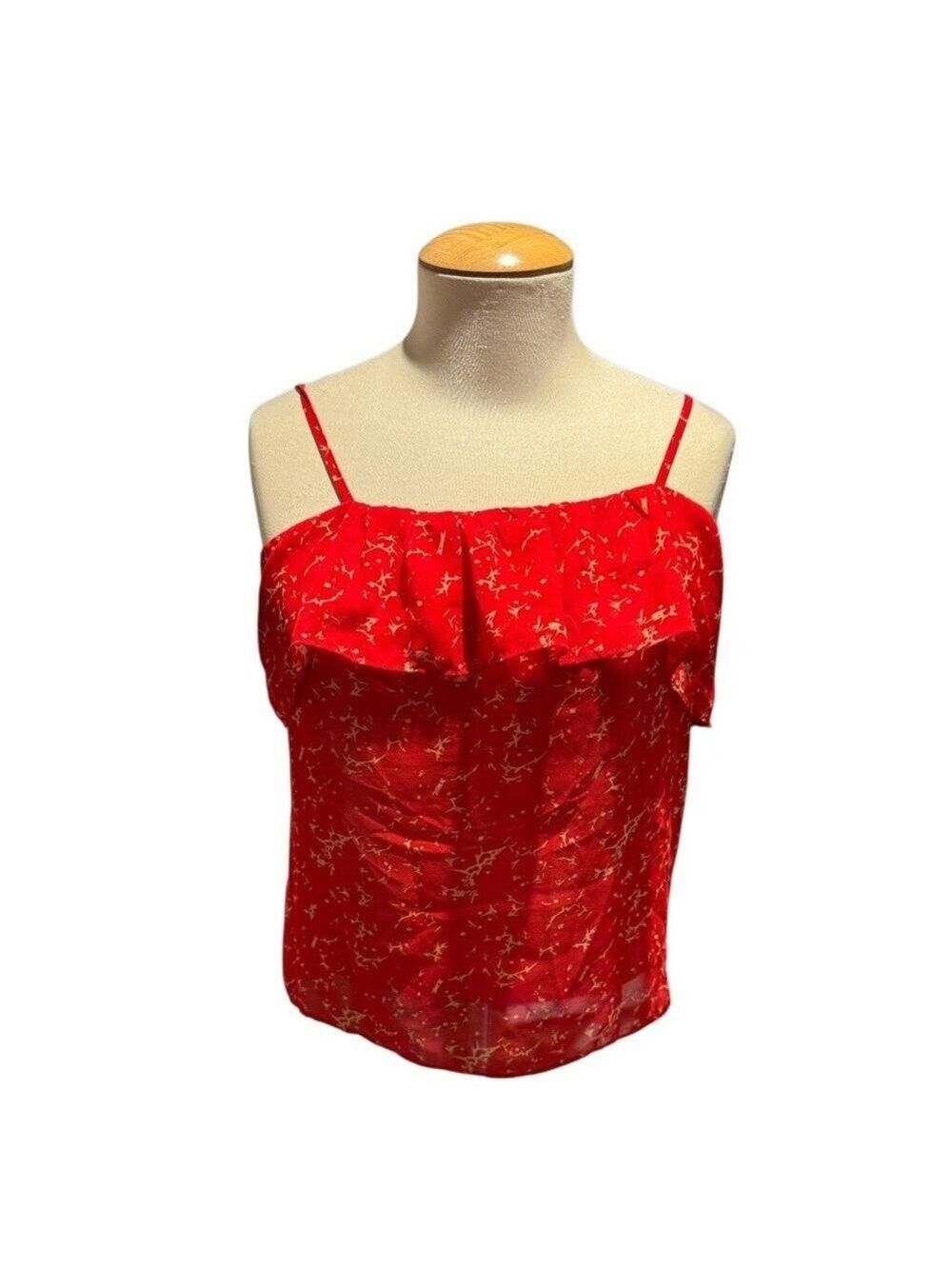 PATTERSON J KINCAID red pattern lightweight cami tank blouse - size XS